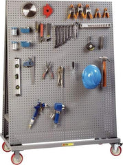 Little Giant - 48" Wide x 60" High x 24" Deep, Mobile Pegboard A-Frame - 1,200 Lb Capacity - Industrial Tool & Supply