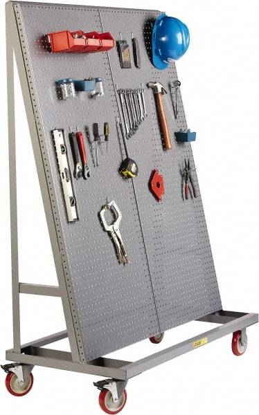 Little Giant - 48" Wide x 60" High x 24" Deep, Mobile Pegboard A-Frame - 1,200 Lb Capacity - Industrial Tool & Supply