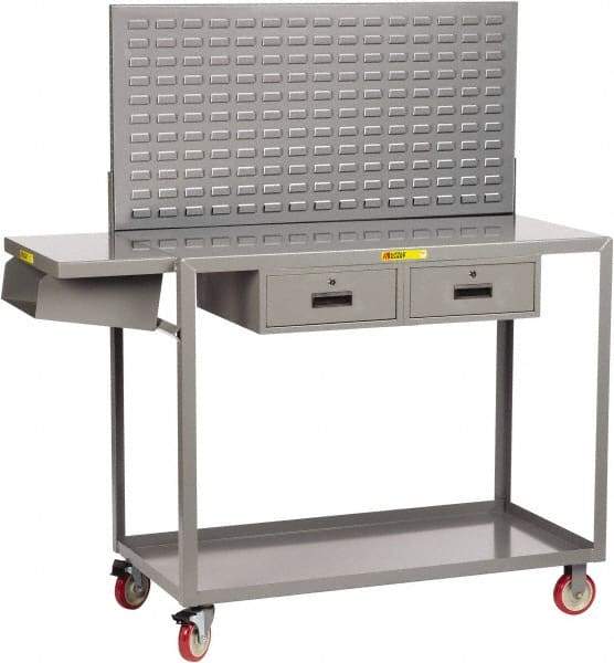 Little Giant - Mobile Workstation - Steel, Fixed Leg, Gray, 73-1/2" Long x 24" Deep x 66" High - Industrial Tool & Supply