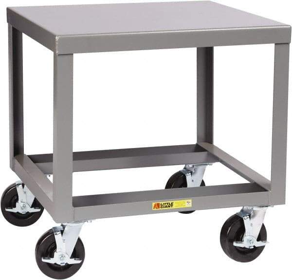 Little Giant - Heavy Duty Mobile Machine Table - Steel, Fixed Leg, Gray, 36" Long x 30" Deep x 30" High - Industrial Tool & Supply