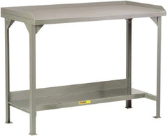 Little Giant - 48 Wide x 30" Deep x 36" High, Steel Heavy-Duty Workbench - Fixed Legs, Gray - Industrial Tool & Supply