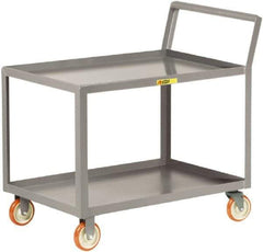 Little Giant - 1,200 Lb Capacity, 18" Wide x 36" Long x 38-3/4" High Shelf Cart - 2 Shelf, Steel, 2 Rigid/2 Swivel Casters - Industrial Tool & Supply