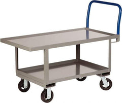 Little Giant - 2,000 Lb Capacity Steel Raised Deck Platform Truck - Steel Deck, 24" OAW, 48" Platform Length x 26" Platform Height, Mold On Rubber Casters - Industrial Tool & Supply