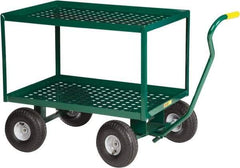 Little Giant - 1,200 Lb Capacity Steel 2-Tier Wagon - Steel Deck, 24" OAW, 48" Platform Length x 39" Platform Height, Pneumatic Casters - Industrial Tool & Supply