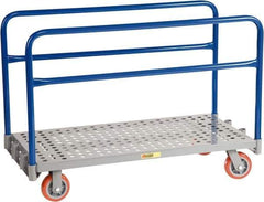 Little Giant - 2,000 Lb Capacity Steel Perforated Deck Platform Truck - Steel Deck, 24" OAW, 48" Platform Length x 9" Platform Height, Polyurethane Casters - Industrial Tool & Supply