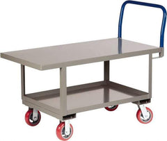 Little Giant - 2,000 Lb Capacity Steel Raised Deck Platform Truck - Steel Deck, 30" OAW, 60" Platform Length x 26" Platform Height, Polyurethane Casters - Industrial Tool & Supply