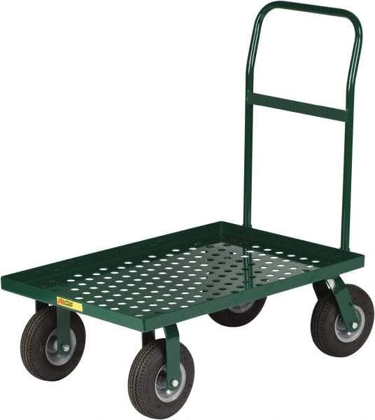 Little Giant - 1,000 Lb Capacity Steel Perforated Deck Platform Truck - Steel Deck, 24" OAW, 36" Platform Length x 11" Platform Height, Pneumatic Casters - Industrial Tool & Supply