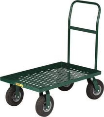 Little Giant - 1,000 Lb Capacity Steel Perforated Deck Platform Truck - Steel Deck, 24" OAW, 36" Platform Length x 11" Platform Height, Pneumatic Casters - Industrial Tool & Supply