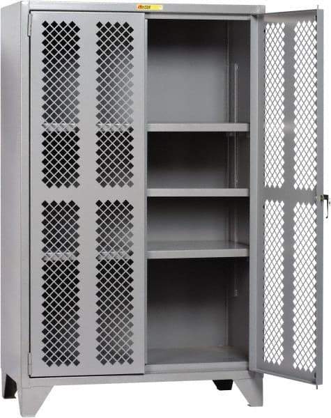 Little Giant - 3 Shelf Visible Storage Cabinet - Steel, 48" Wide x 30" Deep x 78" High, Gray - Industrial Tool & Supply