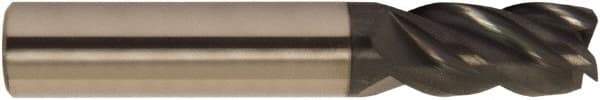 Accupro - 1/2", 4 Flute, Single End, Solid Carbide, 0.12" Corner Radius End Mill - 2-1/2" OAL, 38° Helix, Right Hand Flute, 5/8" LOC, Right Hand Cut - Industrial Tool & Supply