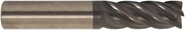 Accupro - 1", 5 Flute, Single End, Solid Carbide, 0.03" Corner Radius End Mill - 7" OAL, 38° Helix, Right Hand Flute, 4-1/4" LOC, Right Hand Cut - Industrial Tool & Supply