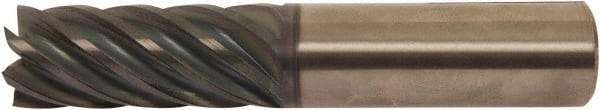 Accupro - 1-1/4", 5" LOC, 1-1/4" Shank Diam, 7-1/2" OAL, 7 Flute, Solid Carbide Square End Mill - Single End, AlTiCrN Finish, Spiral Flute, 38° Helix, Right Hand Cut, Right Hand Flute, Series HS - Industrial Tool & Supply