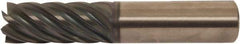 Accupro - 1-1/4", 5" LOC, 1-1/4" Shank Diam, 7-1/2" OAL, 7 Flute, Solid Carbide Square End Mill - Single End, AlTiCrN Finish, Spiral Flute, 38° Helix, Right Hand Cut, Right Hand Flute, Series HS - Industrial Tool & Supply