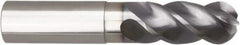 Niagara Cutter - 1" Diam, 2" LOC, 4 Flute Solid Carbide Ball End Mill - AlTiN Finish, Single End, 5" OAL, 1" Shank Diam, Spiral Flute - Industrial Tool & Supply