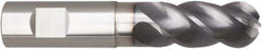 Niagara Cutter - 1" Diam, 2" LOC, 4 Flute Solid Carbide Ball End Mill - AlTiN Finish, Single End, 5" OAL, 1" Shank Diam, Spiral Flute - Industrial Tool & Supply