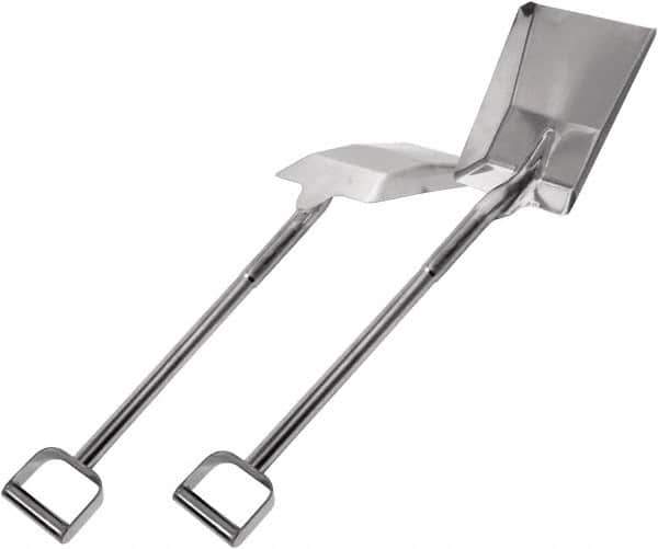 SANI-LAV - 12-1/2" High x 9-1/2" Wide Tapered Steel Shovel - 40" Long Steel D-Grip Handle, No Step - Industrial Tool & Supply