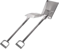 SANI-LAV - 12-1/2" High x 9-1/2" Wide Tapered Steel Shovel - 40" Long Steel D-Grip Handle, No Step - Industrial Tool & Supply