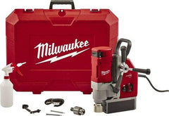 Milwaukee Tool - 1-5/8" Chuck, 5.125" Travel, Portable Electromagnetic Drill Press - 470-730 RPM, 13 Amps, 2.3 hp, 1750 Watts - Industrial Tool & Supply