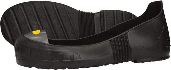 MEGAComfort - Men's 11.5-13 Rain Overshoes - 4-1/2" High, Steel Toe, Nonslip Sole, PVC Upper, Black, PVC-PROP 65 Compliant - Industrial Tool & Supply