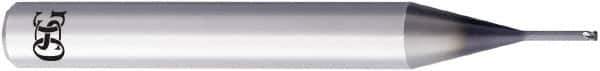 OSG - 1mm, 4 Flute, Single End, Solid Carbide, 0.3mm Corner Radius End Mill - 50mm OAL, 30° Helix, Right Hand Flute, 0.4mm LOC, Right Hand Cut, 6mm Extended Reach - Industrial Tool & Supply