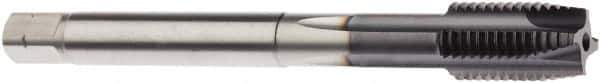 Seco - M6x0.75 Metric, 3 Flute, AlTiN Finish, Powdered Metal Spiral Point Tap - Plug Chamfer, Right Hand Thread, 3.1496" OAL, 0.5906" Thread Length, 4.5mm Shank Diam, 6HX Class of Fit - Exact Industrial Supply