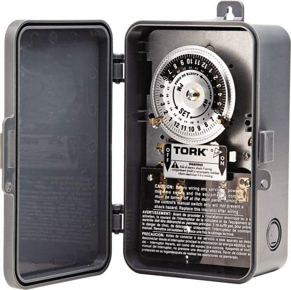 TORK nsi - 20 min to 22 hr Indoor Analog Mechanical Timer Switch - 12 On/Off, 120 Volts, 60 Hz, 4,800 Watts, 12 Modes - Industrial Tool & Supply
