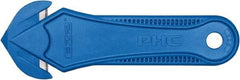 PHC - Recessed/Hook Blade Safety Cutter - Blue Glass Filled Nylon Handle, 1 Blade Included - Industrial Tool & Supply