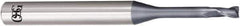 OSG - 0.4mm, 0.6mm LOC, 4mm Shank Diam, 45mm OAL, 2 Flute, Solid Carbide Square End Mill - Single End, WXL Finish, 30° Helix, Centercutting, Right Hand Cut, Right Hand Flute - Industrial Tool & Supply