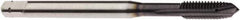 Seco - M5x0.80 Metric, 3 Flute, AlTiN Finish, Powdered Metal Spiral Point Tap - Plug Chamfer, Right Hand Thread, 2.7559" OAL, 1/2" Thread Length, 6mm Shank Diam, 6HX Class of Fit - Exact Industrial Supply