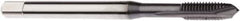 Seco - M2.3x0.40 Metric, 2 Flute, TiCN Finish, Cobalt Spiral Point Tap - Plug Chamfer, Right Hand Thread, 45mm OAL, 7mm Thread Length, 2.8mm Shank Diam, 6H Class of Fit - Exact Industrial Supply