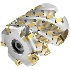 Kennametal - 28 Inserts, 2" Cut Diam, 3/4" Arbor Diam, 2.1415" Max Depth of Cut, Indexable Square-Shoulder Face Mill - 0° Lead Angle, 2-1/2" High, SNHJ1004.. Insert Compatibility, Through Coolant, Series HARVI Ultra 8X - Industrial Tool & Supply