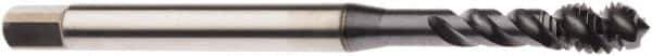 Seco - M5x0.80 Metric 3 Flute 6H Modified Bottoming Spiral Flute Tap - Cobalt, TiCN Finish, 2.7559" OAL, Right Hand Flute, Right Hand Thread, H6 - Exact Industrial Supply