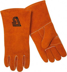Steiner - Size XS Foam Lined Cowhide Welding Glove - 14" OAL, Wing Thumb - Industrial Tool & Supply
