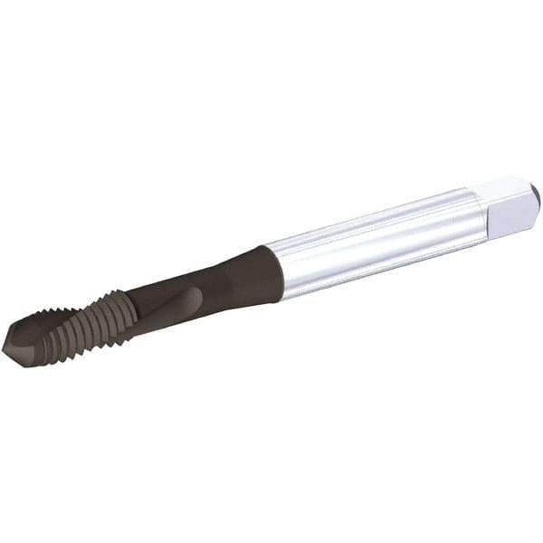 Kennametal - 7/16-20 UNF, 3 Flute, TiN/CrC/C Finish, Vanadium High Speed Steel Spiral Point Tap - Plug Chamfer, Right Hand Thread, 100mm OAL, 0.71" Thread Length, 8.2mm Shank Diam, 2B Class of Fit, Series T672 - Exact Industrial Supply