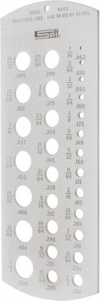 SPI - Drill Gages Minimum Hole Size (Inch): 1/16 Maximum Hole Size (Inch): 1/2 - Industrial Tool & Supply