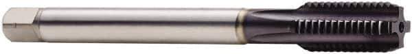 Seco - M33x3.50 Metric 6HX 4 Flute TiAlN Finish Powdered Metal Straight Flute Machine Tap - Modified Bottoming, Right Hand Thread, 7.0866" OAL, 1-31/32" Thread Length, H6 Limit, Oversize, Through Coolant - Exact Industrial Supply