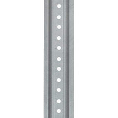 Nucor - 7' High, Galvanized Traffic Sign Post - Steel, 3/8" Hole Diam, Silver - Industrial Tool & Supply