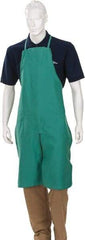 PRO-SAFE - 24 x 40" Flame Resistant/Retardant & Welding Split Leg Apron - Cotton, 10 oz Material, Green - Industrial Tool & Supply