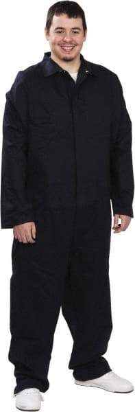 PRO-SAFE - Size 2XL, Navy Blue, Zipper, Arc Flash Coverall - 44 to 46" Chest, Indura Ultra Soft, Cotton, Nylon, 6 Pockets - Industrial Tool & Supply