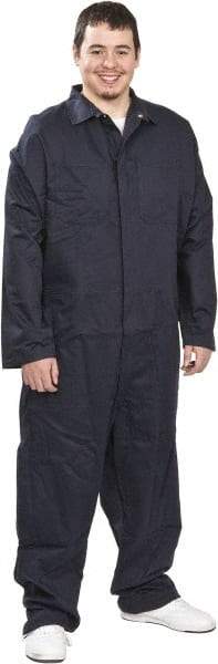 PRO-SAFE - Size XL, Navy Blue, Zipper, Arc Flash Coverall - 40 to 42" Chest, Indura Ultra Soft, Cotton, Nylon, 6 Pockets - Industrial Tool & Supply