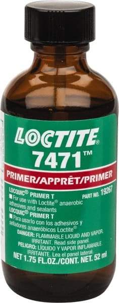 Loctite - 1.75 Fluid Ounce Bottle, Amber, Liquid Primer - Series 7471 - Industrial Tool & Supply