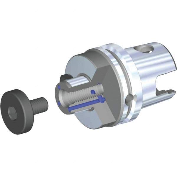 Kennametal - KM63XMZ Modular Connection 1-1/4" Pilot Diam Shell Mill Holder - 1.575" Flange to Nose End Projection, 2.88" Nose Diam, 5/8-18 Lock Screw, Through-Spindle Coolant - Exact Industrial Supply