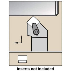 Kennametal - CSSP, Left Hand Cut, 45° Lead Angle, 25mm Shank Height x 25mm Shank Width, Positive Rake Indexable Turning Toolholder - 150mm OAL, SP..120308 Insert Compatibility, Series Kendex - Industrial Tool & Supply