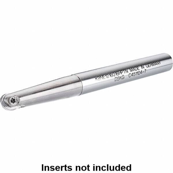 Kennametal - 12mm Cut Diam, 6mm Max Depth of Cut, 16mm Shank Diam, 150mm OAL, Indexable Ball Nose End Mill - 90mm Head Length, Straight Shank, KDMB Toolholder, KDMB 12.. Insert - Industrial Tool & Supply