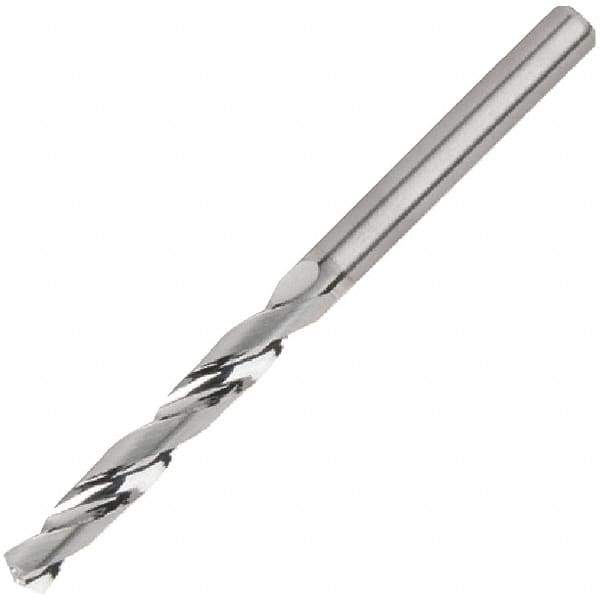 Kennametal - 9/64" 135° Solid Carbide Jobber Drill - Bright Finish, Right Hand Cut, Spiral Flute, Straight Shank, 62mm OAL, Standard Point - Industrial Tool & Supply
