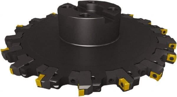 Seco - Shell Mount Connection, 5/16" Cutting Width, 2.2" Depth of Cut, 8" Cutter Diam, 1-1/2" Hole Diam, 7 Tooth Indexable Slotting Cutter - R335.18 Toolholder, LNK.. 05.. Insert, Neutral Cutting Direction - Industrial Tool & Supply