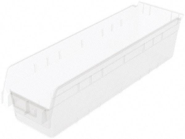 Akro-Mils - 23-5/8" Deep, Clear Polymer Hopper Shelf Bin - 6" High x 6-5/8" Wide x 23-5/8" Long - Industrial Tool & Supply