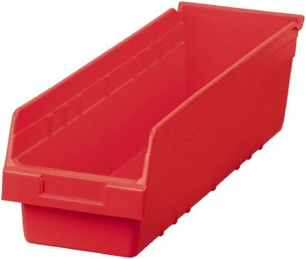 Akro-Mils - 23-5/8" Deep, Red Polymer Hopper Shelf Bin - 6" High x 6-5/8" Wide x 23-5/8" Long - Industrial Tool & Supply