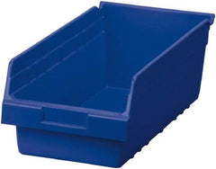 Akro-Mils - 17-7/8" Deep, Blue Polymer Hopper Shelf Bin - 6" High x 8-3/8" Wide x 17-7/8" Long - Industrial Tool & Supply