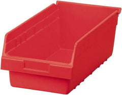 Akro-Mils - 17-7/8" Deep, Red Polymer Hopper Shelf Bin - 6" High x 8-3/8" Wide x 17-7/8" Long - Industrial Tool & Supply